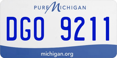 MI license plate DGO9211