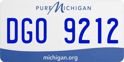MI license plate DGO9212