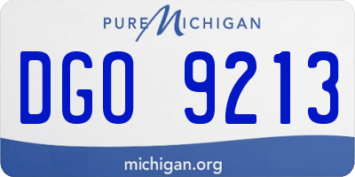 MI license plate DGO9213