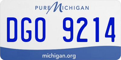 MI license plate DGO9214