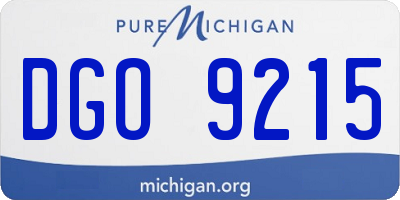 MI license plate DGO9215
