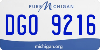 MI license plate DGO9216
