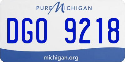 MI license plate DGO9218