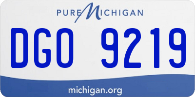 MI license plate DGO9219