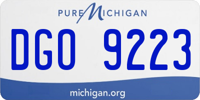 MI license plate DGO9223