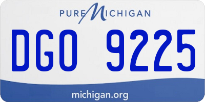 MI license plate DGO9225
