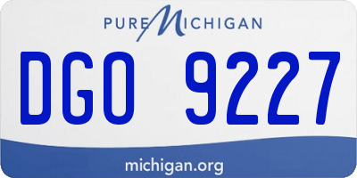 MI license plate DGO9227