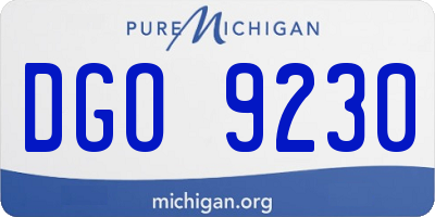 MI license plate DGO9230