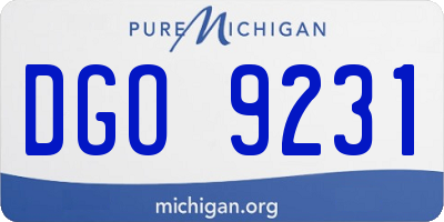 MI license plate DGO9231