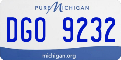 MI license plate DGO9232