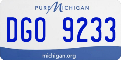 MI license plate DGO9233