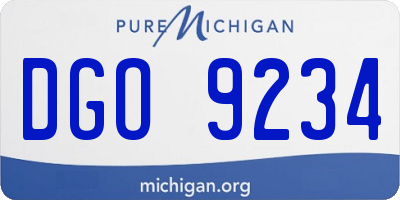 MI license plate DGO9234