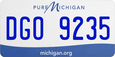 MI license plate DGO9235