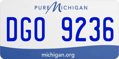 MI license plate DGO9236
