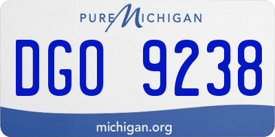 MI license plate DGO9238
