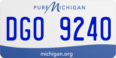 MI license plate DGO9240