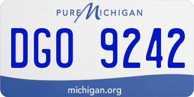 MI license plate DGO9242