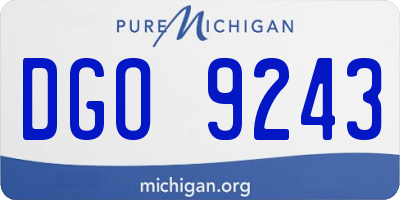 MI license plate DGO9243