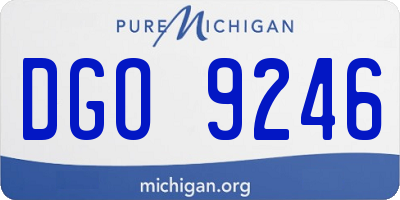 MI license plate DGO9246