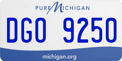 MI license plate DGO9250