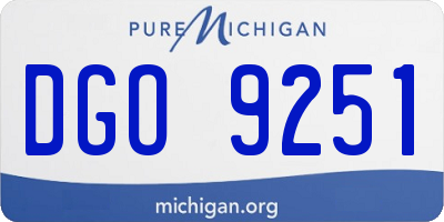 MI license plate DGO9251