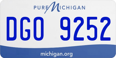 MI license plate DGO9252