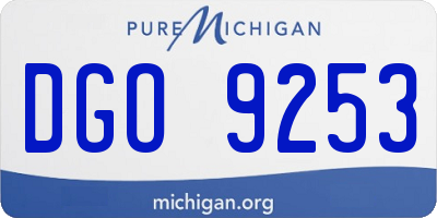 MI license plate DGO9253