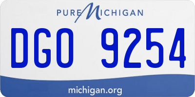 MI license plate DGO9254