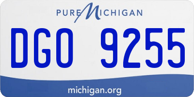 MI license plate DGO9255