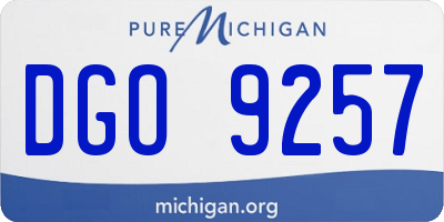 MI license plate DGO9257