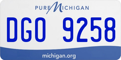 MI license plate DGO9258