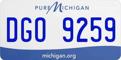 MI license plate DGO9259