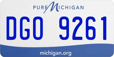 MI license plate DGO9261