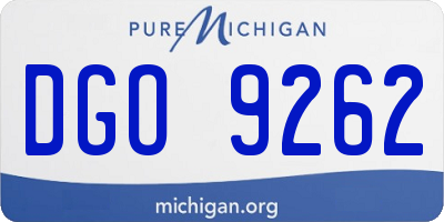 MI license plate DGO9262