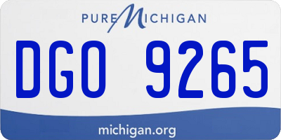 MI license plate DGO9265