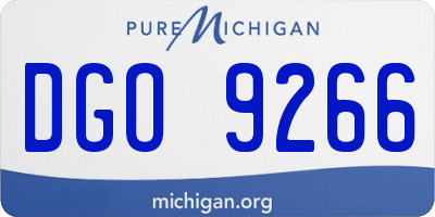 MI license plate DGO9266