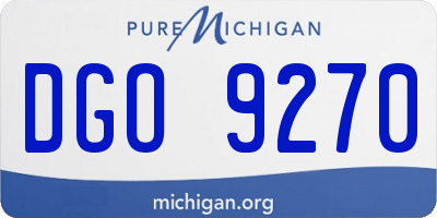 MI license plate DGO9270