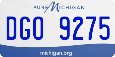 MI license plate DGO9275