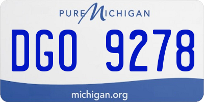 MI license plate DGO9278
