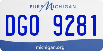 MI license plate DGO9281