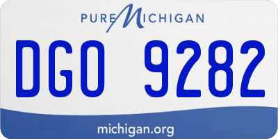 MI license plate DGO9282