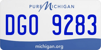 MI license plate DGO9283