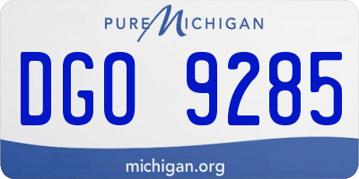 MI license plate DGO9285
