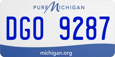 MI license plate DGO9287