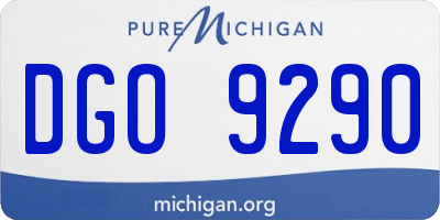 MI license plate DGO9290