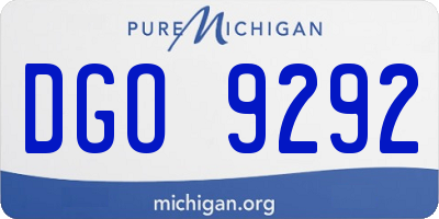 MI license plate DGO9292