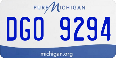 MI license plate DGO9294