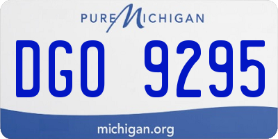 MI license plate DGO9295