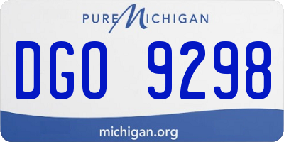 MI license plate DGO9298