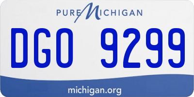 MI license plate DGO9299